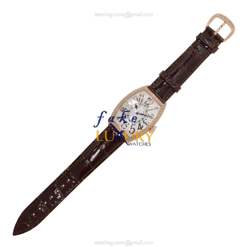 Franck Muller 5852 QZ REL D 5N Quartz 18kt Rose Gold Diamond Replica Watch - 32mm Case, Sapphire - Image 2