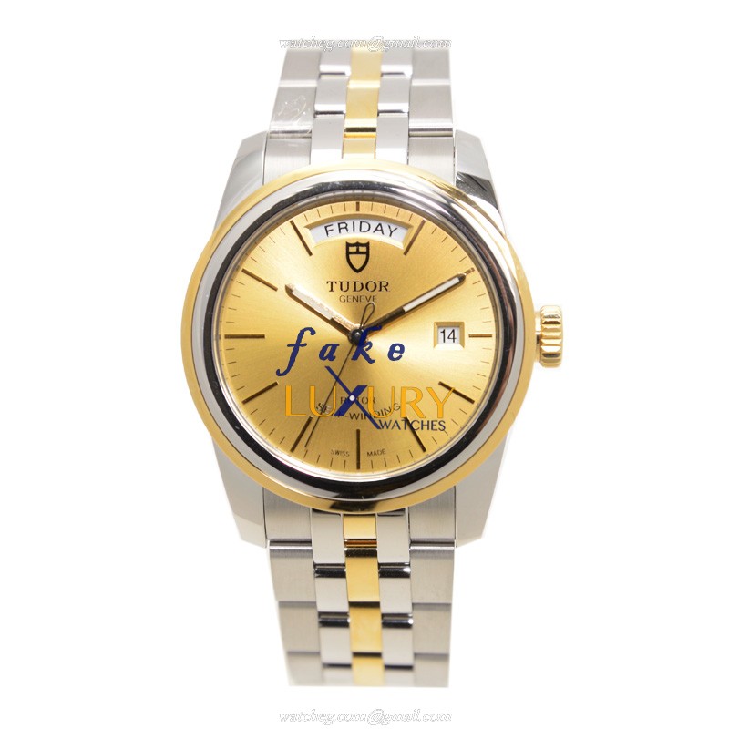 Tudor 56003-68063-CH GLAMOUR DATE Auto 18kt Gold & Steel Watch - 39mm - Replica Watch - Image 2