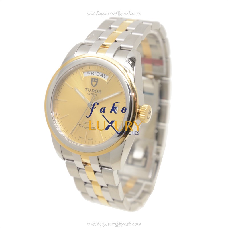 Tudor 56003-68063-CH GLAMOUR DATE Auto 18kt Gold & Steel Watch - 39mm - Replica Watch - Image 3