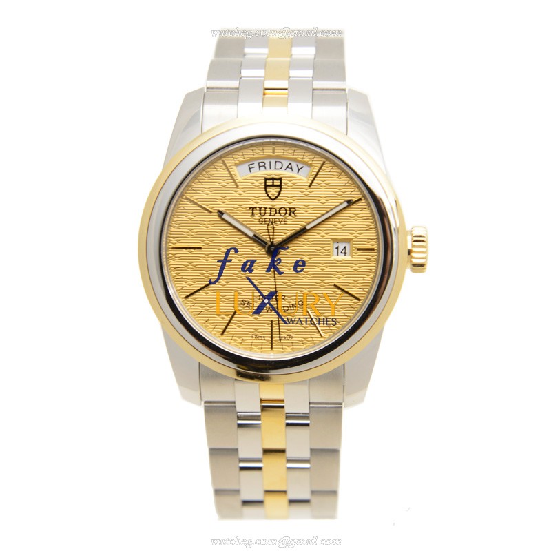 -56003-68063-CHCL Tudor GLAMOUR DATE Automatic 39mm 18kt Gold & Steel Replica Watch - Image 2