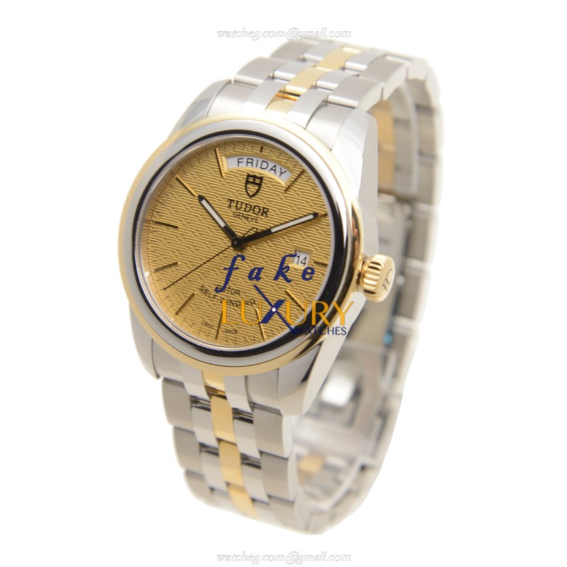 -56003-68063-CHCL Tudor GLAMOUR DATE Automatic 39mm 18kt Gold & Steel Replica Watch - Image 3