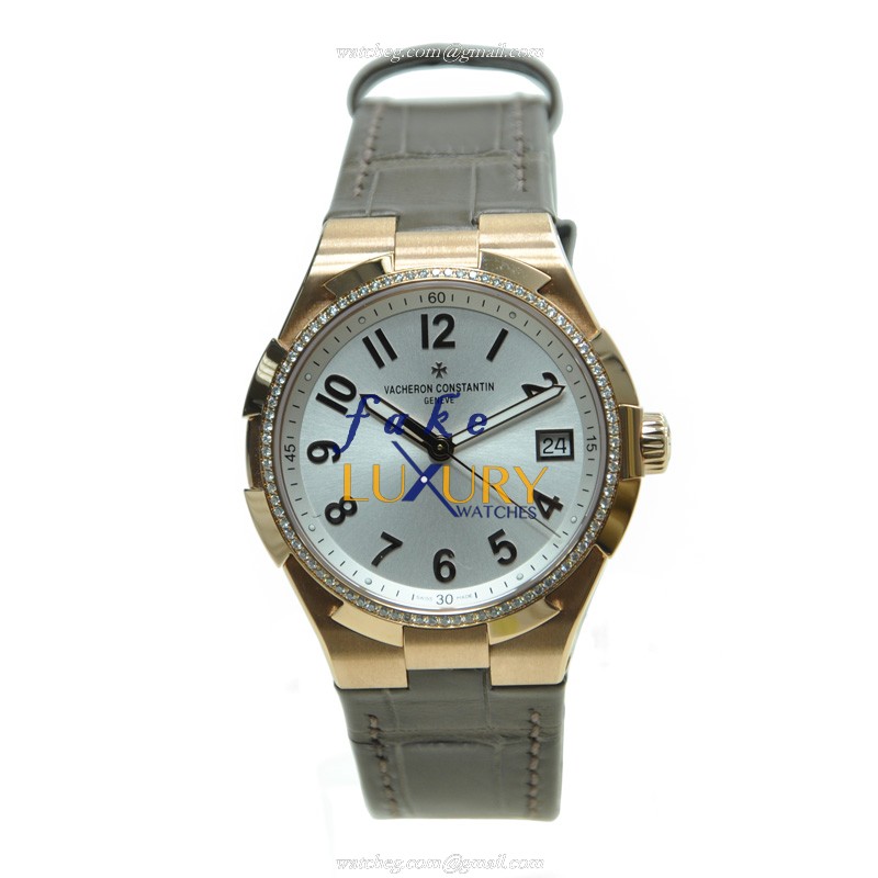 Vacheron Constantin 47560/000R-9672 Overseas Replica Watch With Rose Gold Case, White Dial, Brown - Image 2