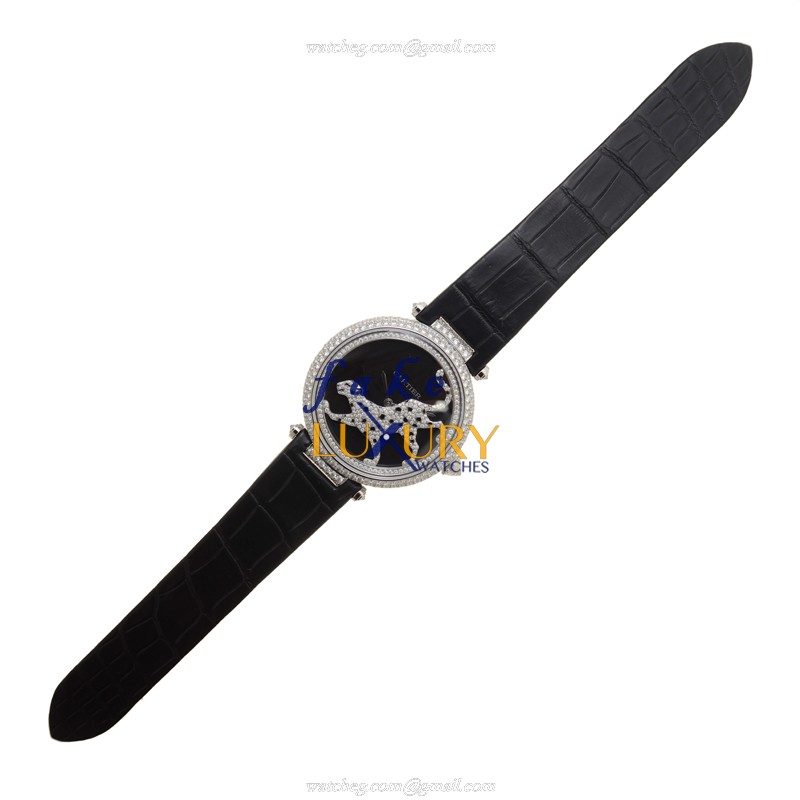 Cartier HPI00692 PROMENADE DUNE PANTHERE - Automatic - 18kt White Gold & Diamond - Black Dial - Image 2