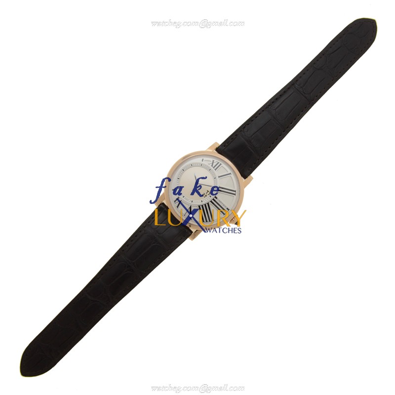 Cartier W1556223 ROTONDE DE CARTIER Manual Wind 18kt Rose Gold Replica Watch - Silver Dial - Image 2