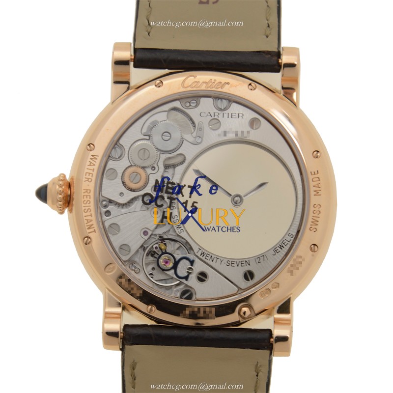 Cartier W1556223 ROTONDE DE CARTIER Manual Wind 18kt Rose Gold Replica Watch - Silver Dial - Image 3
