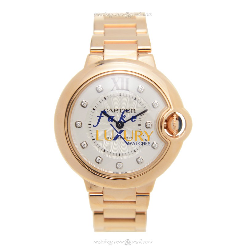 Cartier Ballon Bleu WE902039 Automatic 18kt Rose Gold Silver Dial Replica Watch - Image 2