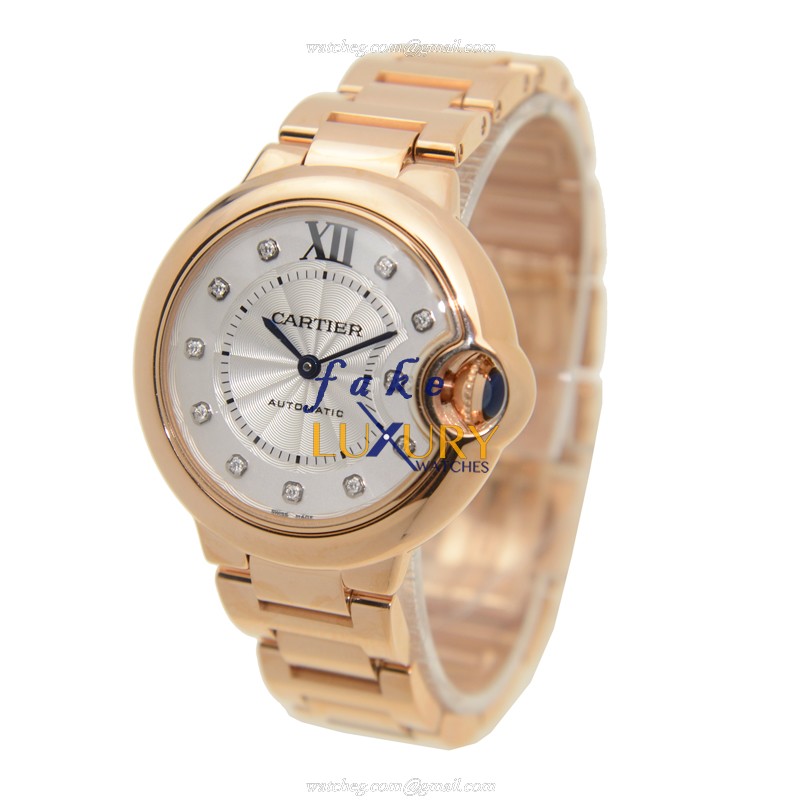 Cartier Ballon Bleu WE902039 Automatic 18kt Rose Gold Silver Dial Replica Watch - Image 3