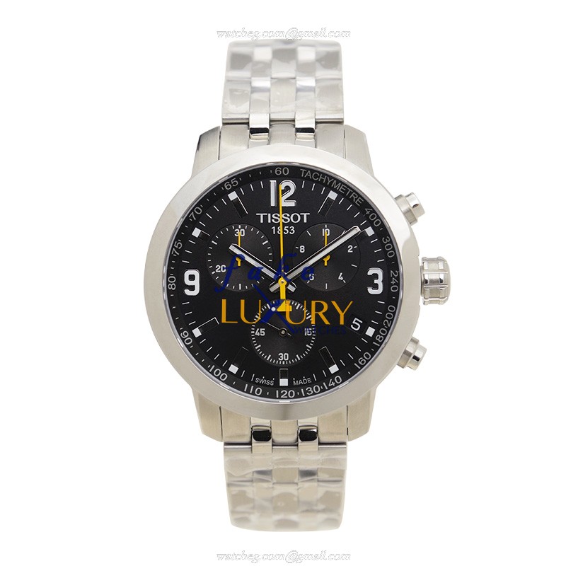 Tissot T055.417.11.057.00 | T-SPORT Quartz Stainless Steel Black Dial Silver Bracelet Replica Watch - Image 2
