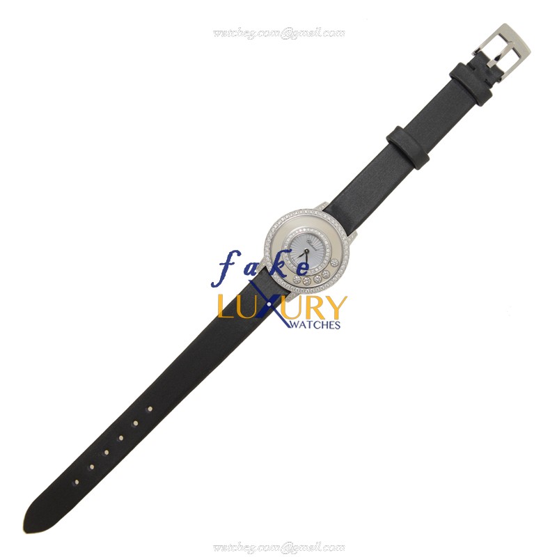 Chopard 209410-1001 Happy Diamonds Quartz 18kt White Gold Diamond Bezel Replica Watch - Image 2