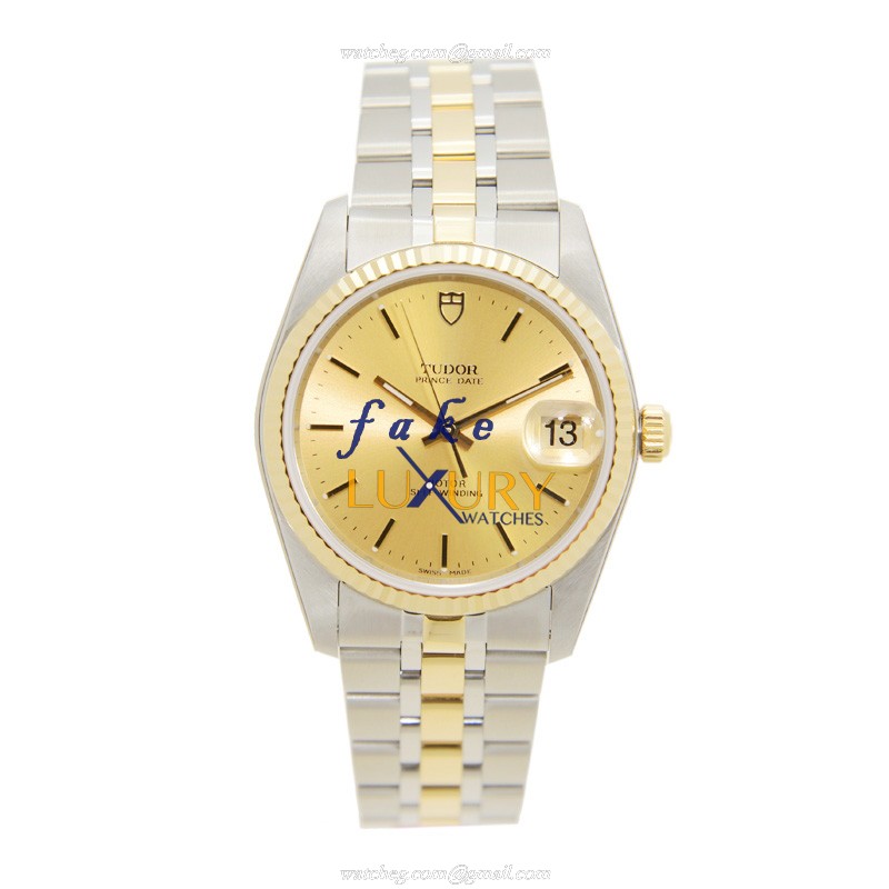 Tudor 74033-62473-CH Replica Watch, Auto, 18kt Gold & Steel Case, Silver Dial - Image 2