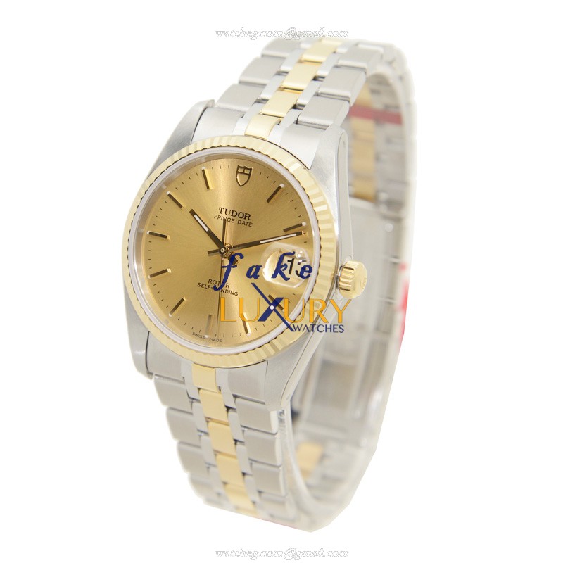 Tudor 74033-62473-CH Replica Watch, Auto, 18kt Gold & Steel Case, Silver Dial - Image 3