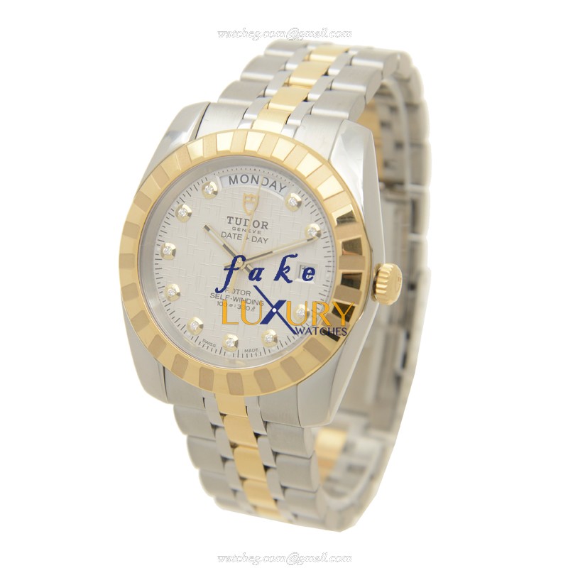 Tudor 23013-62113-10DI-WTCL CLASSIQUE Automatic 18kt Gold & Steel Silver Dial Replica Watch - Image 3