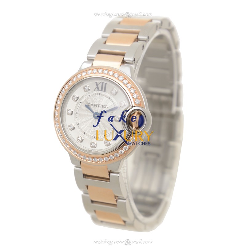 WE902076 - Cartier Ballon Bleu Replica Watch Quartz 18kt Rose Magic Diamond Silver Dial - Image 3