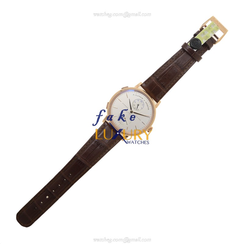 385.032 - A Lange & Sohne Saxonia Automatic Replica Watch - Rose Gold - Silvery White Dial - Image 2