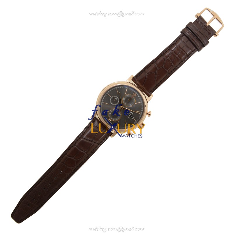 IWC IW391021 Portofino Replica Watch, Automatic Movement, 18kt Rose Gold Case, Dark Grey Dial - Image 2