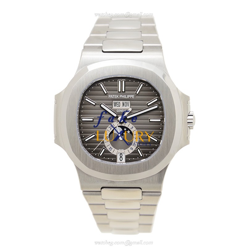 Patek Philippe 5726/1A-001 Nautilus Automatic Steel Dark Grey Dial Replica Watch - Image 2