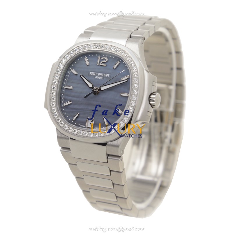 Patek Philippe 7018/1A-010 Nautilus Replica Watch, Blue Mother of Pearl Dial, Automatic Movement - Image 3