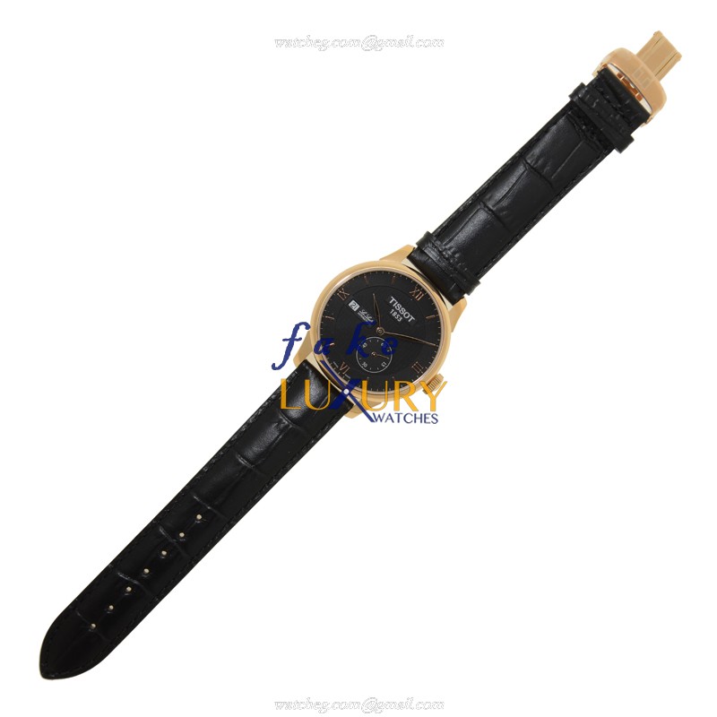 Tissot Le Locle Automatic Replica Watch, Black Dial, Steel Case, Leather Strap T006.428.36.058.00 - Image 2