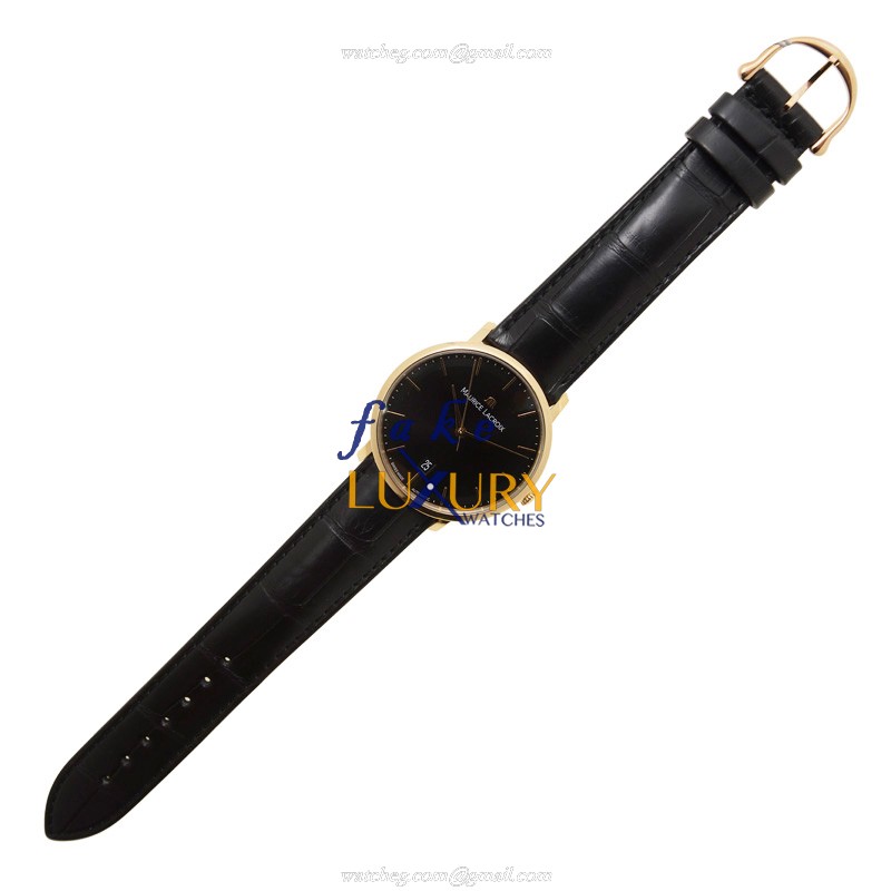 Maurice Lacroix LC6007-PG101-330 Les Classiques 18kt Rose Gold Automatic Black Dial Replica Watch - Image 2