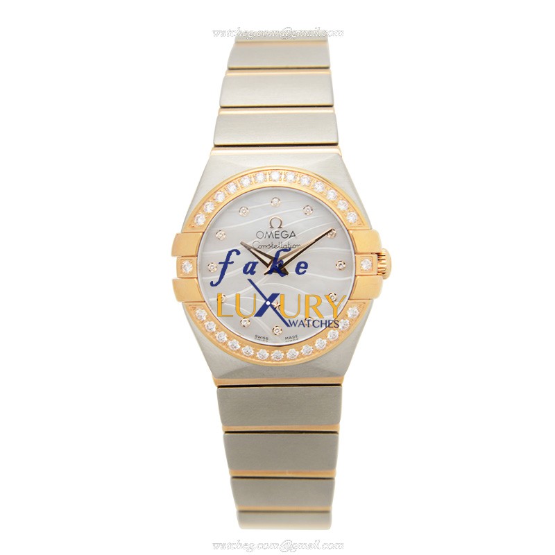 Omega Constellation 123.25.24.60.55.012 Replica Watch, Quartz, White Dial, 18kt Rose Gold & - Image 2