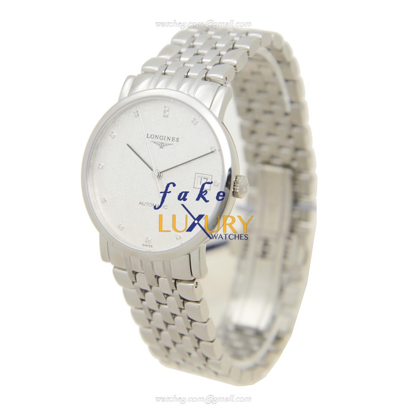 Longines L4.809.4.77.6 Replica Watch, Automatic, 34.5mm Steel Case, Silver Dial, Stainless Steel - Image 3