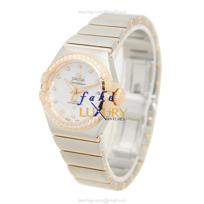 Omega 123.25.27.20.55.005 Constellation Replica Watch, Automatic, White Mother of Pearl Dial, 18kt - Image 3