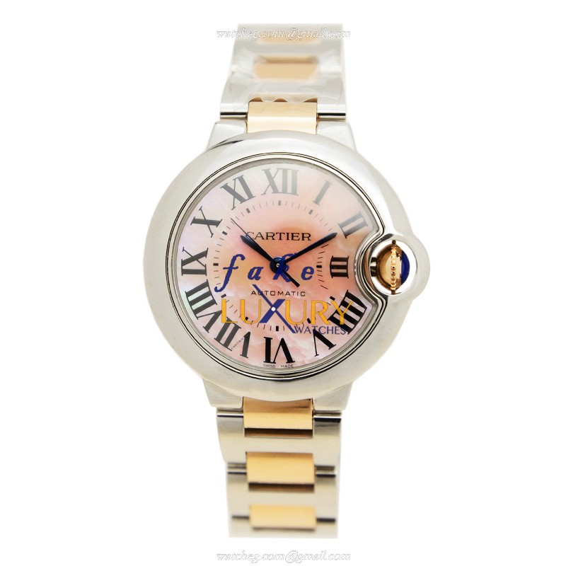 Cartier W6920098 BALLON BLEU Automatic Stainless Steel Replica Watch - Pink Dial & 18kt Gold & - Image 2