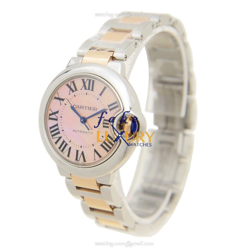 Cartier W6920098 BALLON BLEU Automatic Stainless Steel Replica Watch - Pink Dial & 18kt Gold & - Image 3