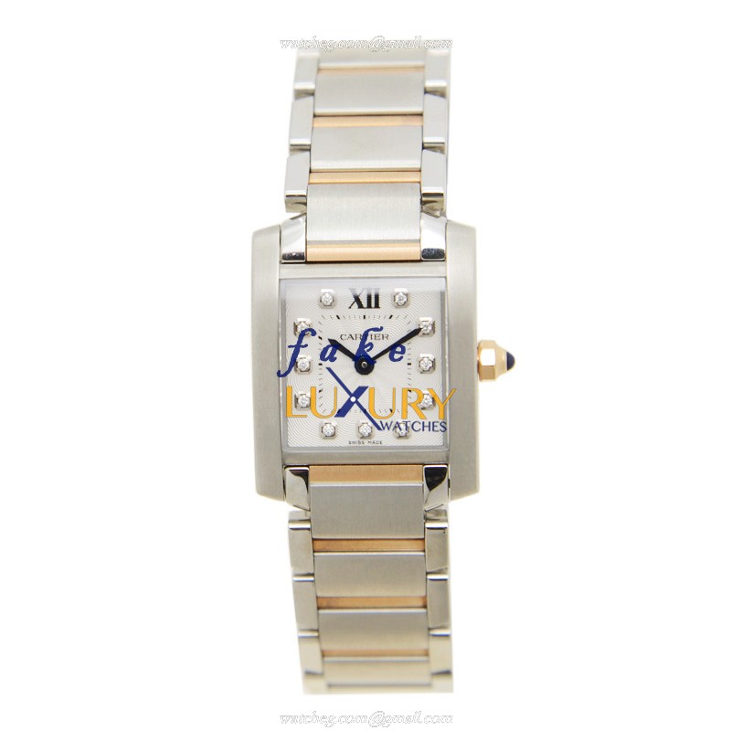 Cartier WE110004 TANK Quartz Steel Case Replica Watch - 20.25mm Dial Silver & White Sapphire - Image 2