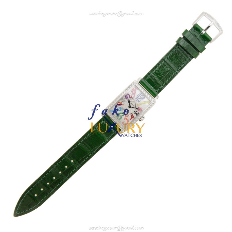 Franck Muller 902 QZ COL DRM D 1R AC Replica Watch, Silver Dial, Green Alligator Strap, Quartz - Image 2