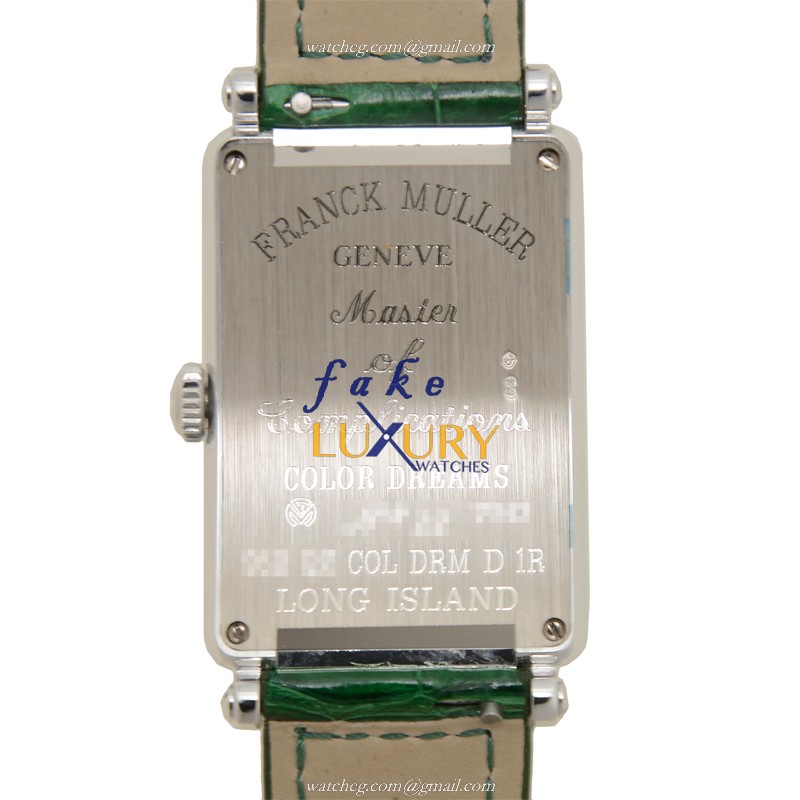 Franck Muller 952QZCOLDRMD1ROG Quartz Replica Watch - Silver Dial - Green Alligator Strap - Long - Image 3