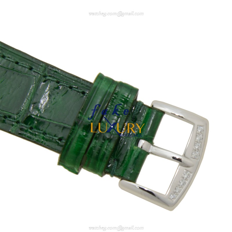 Franck Muller 952QZCOLDRMD1ROG Quartz Replica Watch - Silver Dial - Green Alligator Strap - Long - Image 4