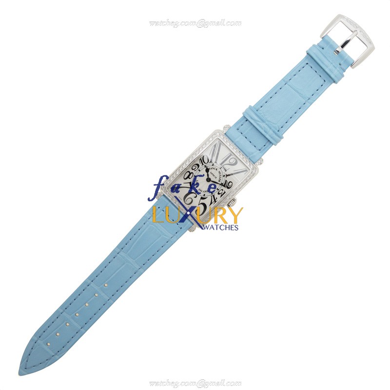 Franck Muller 952 QZ D 1R AC Long Island Quartz Silver Dial Stainless Steel Diamonds Replica Watch - Image 2