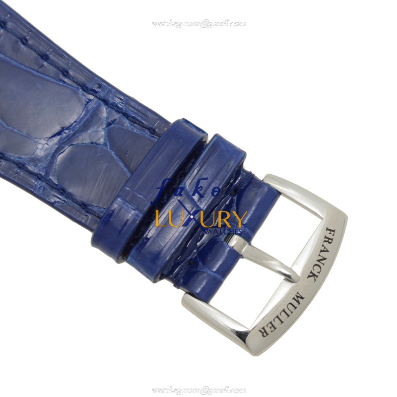 Franck Muller 6002 H QZ REL R AC Master Square Quartz Replica Watch Blue Alligator Strap - Image 4