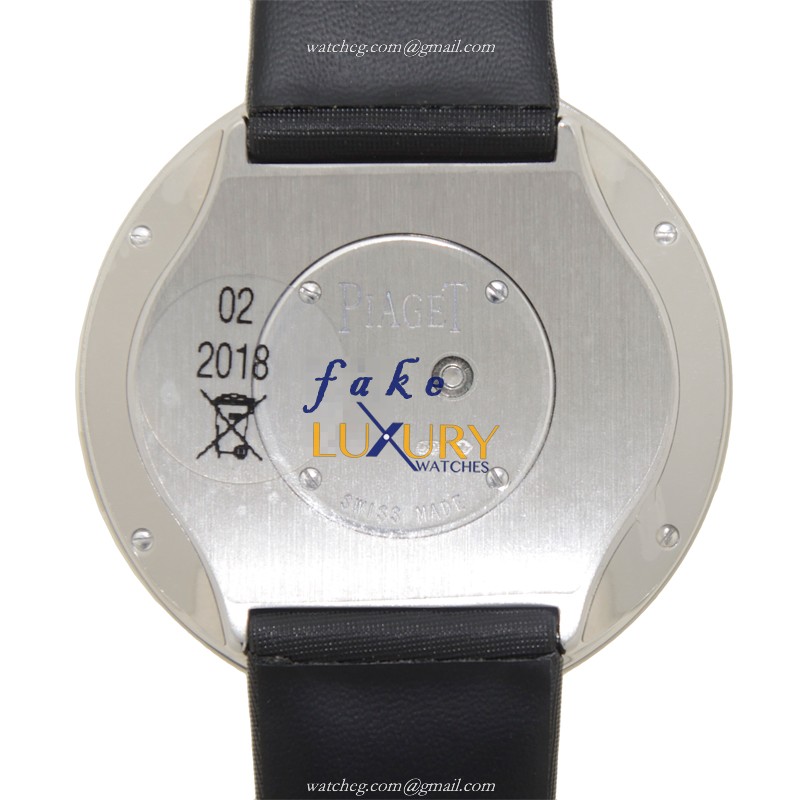 Piaget G0A35156 Limelight Quartz 18kt White Gold Diamond Black Dial Silk Strap Replica Watch - Image 3