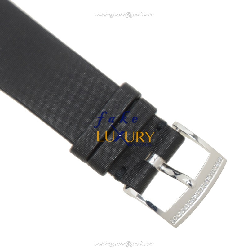 Piaget G0A35156 Limelight Quartz 18kt White Gold Diamond Black Dial Silk Strap Replica Watch - Image 4