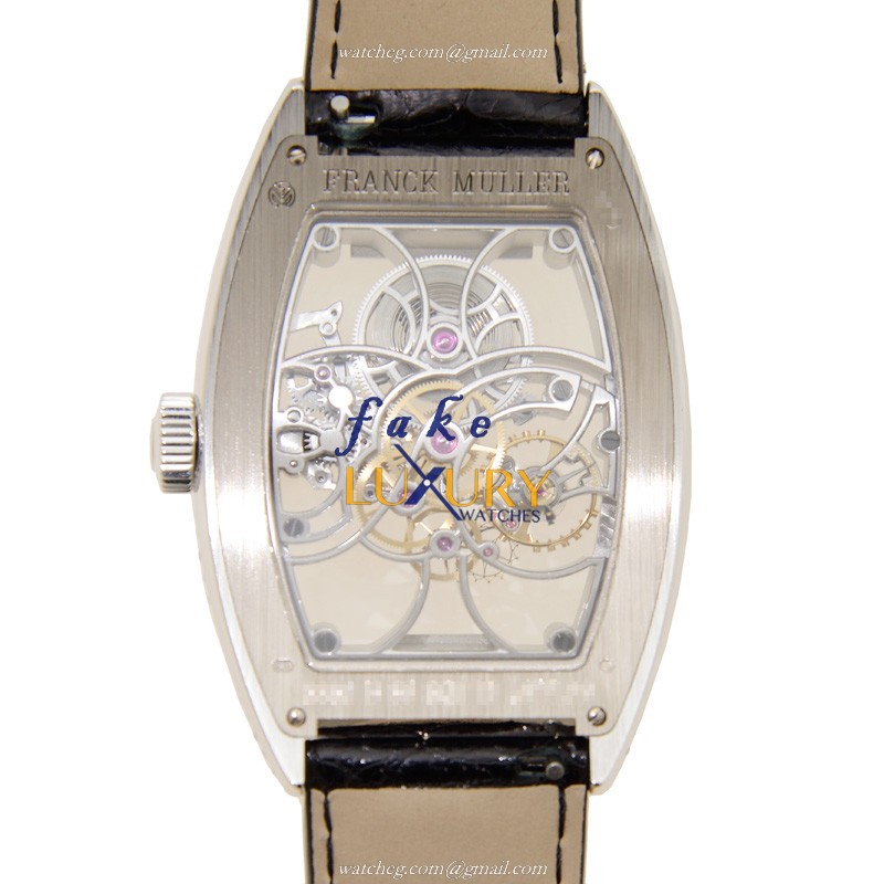 Franck Muller 8880 B S6 SQT D OG Replica Watch, Manual Wind, Transparent Skull Dial, 18kt White - Image 3