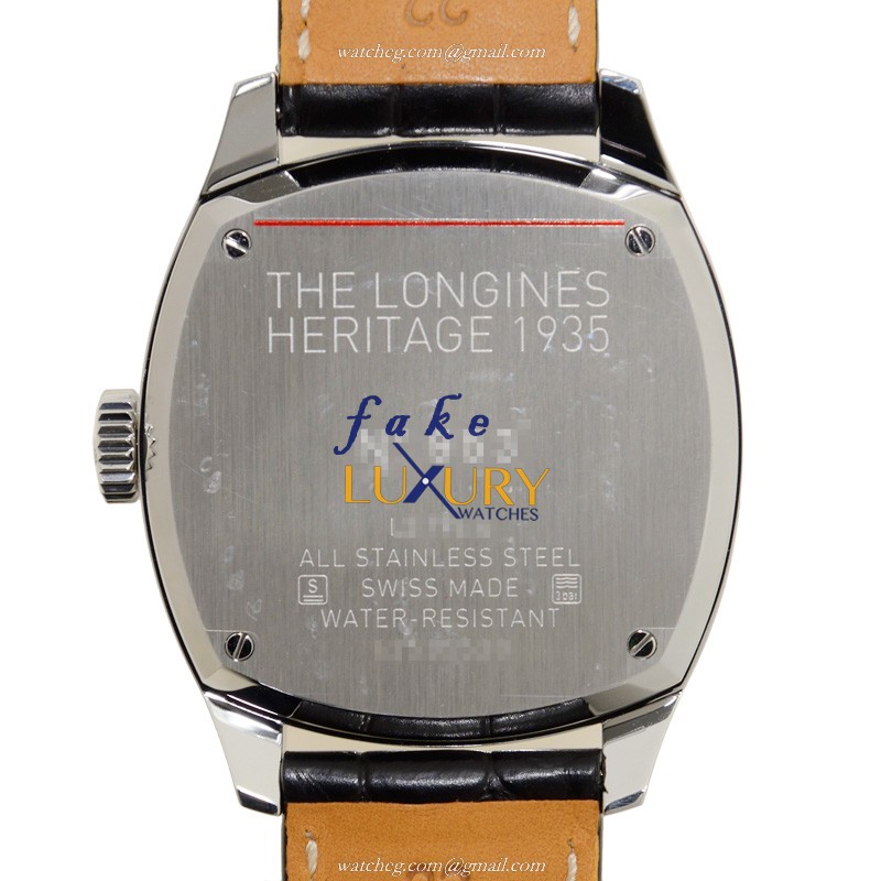 Longines L2.794.4.53.2 HERITAGE AUTO Stainless Steel | Black Dial Alligator Strap | Replica Watch - Image 3