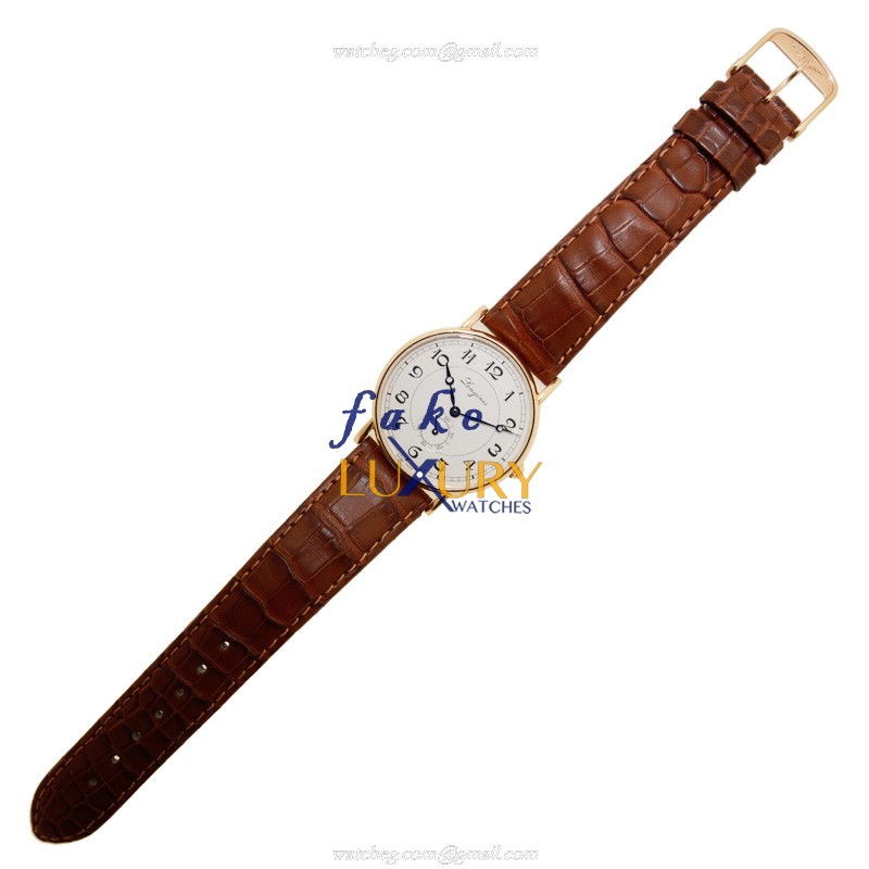 Longines Heritage L4.767.8.73.2 Replica Watch, 18kt Rose Gold Case, White Dial, Alligator Strap - Image 2