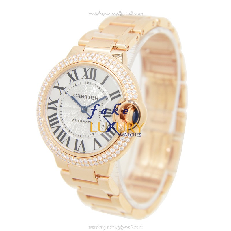 Cartier Ballon Bleu WE902064 Replica Watch, Automatic, 33mm Rose Gold & Diamond Case - Image 3