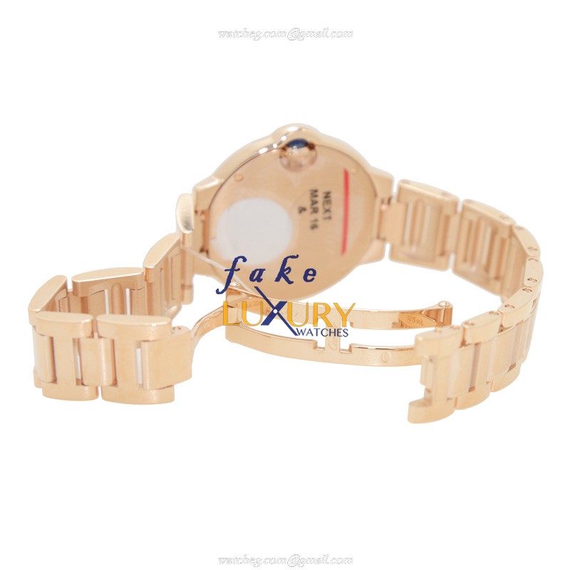 Cartier Ballon Bleu WE902064 Replica Watch, Automatic, 33mm Rose Gold & Diamond Case - Image 5