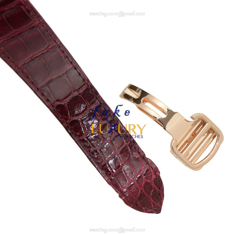 Cartier WT100021 TANK Replica Watch, Automatic Movement, 18kt Rose Gold Case with Diamonds, Silvery - Image 4