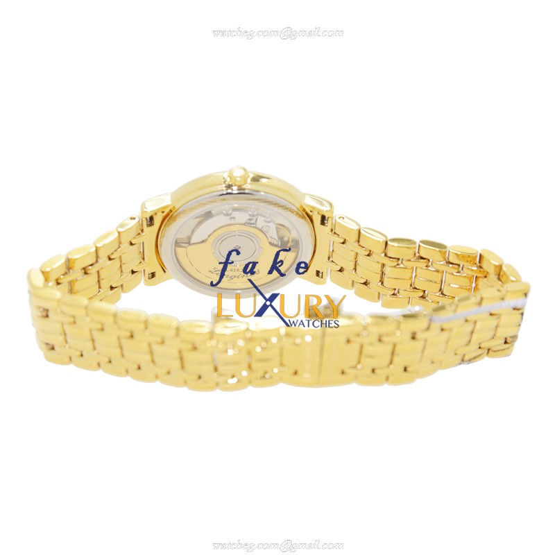 Longines L4.821.2.11.8 Replica Watch Automatic White Dial PVD Gold Case Gold Strap - Image 4