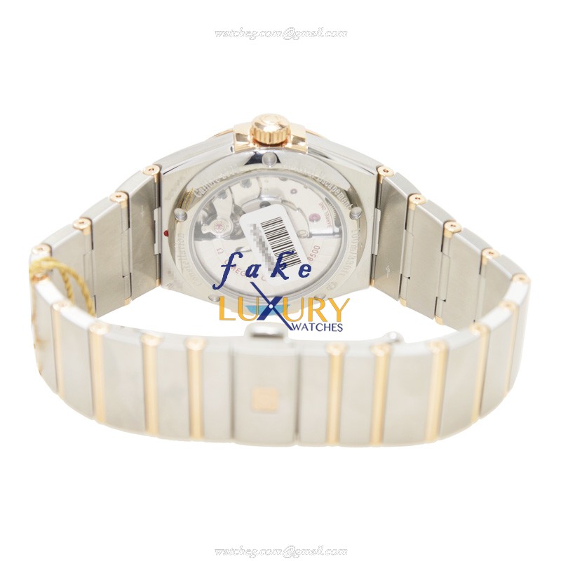 Omega 123.20.38.21.06.002 Replica Watch - Automatic 18kt Rose Gold & Steel Case - Gray Dial - Image 4