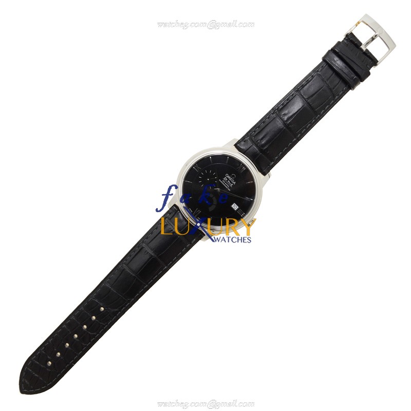 Omega 424.13.40.21.01.001 DE VILLE Automatic Stainless Steel Replica Watch - Black Dial, Leather - Image 2