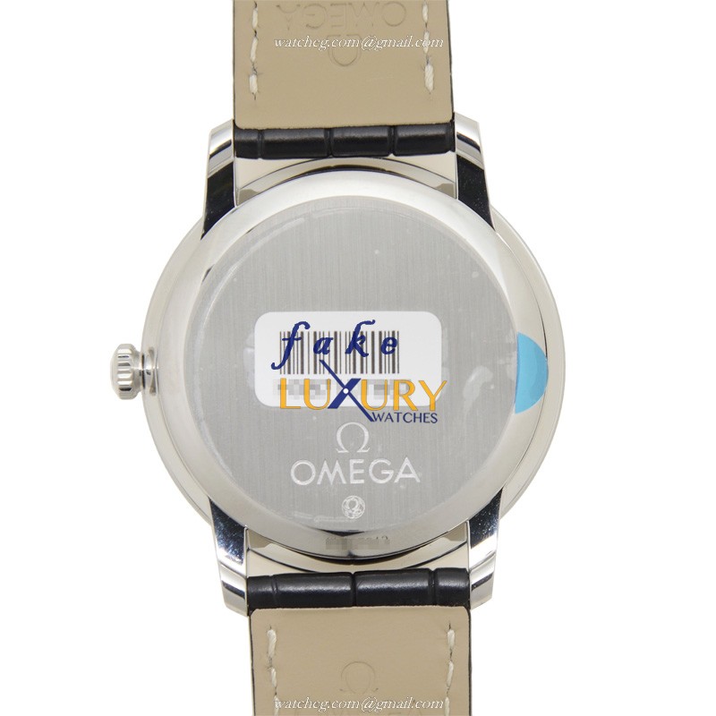 Omega 424.13.40.21.01.001 DE VILLE Automatic Stainless Steel Replica Watch - Black Dial, Leather - Image 3