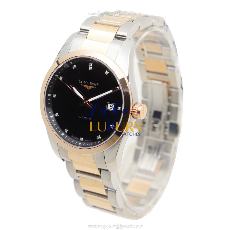 Longines L2.785.5.58.7 Swiss Automatic 18kt Rose Gold & Steel Replica Watch 40mm - Image 3