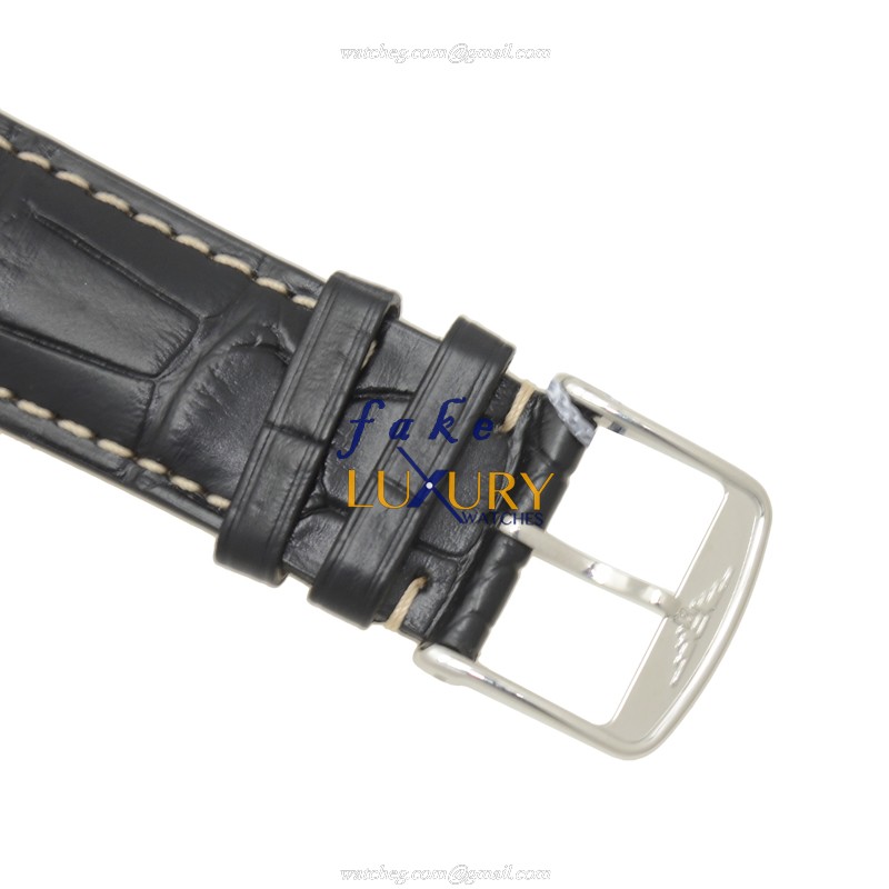 Longines L2.794.4.53.0 Heritage Replica Watch, Black Dial, Steel Case, Alligator Strap - Image 4