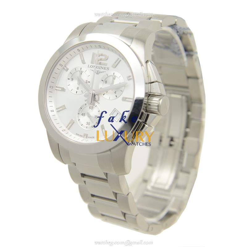 Longines L3.660.4.76.6 Conquest Quartz Stainless Steel Silver Dial Replica Watch - Image 3