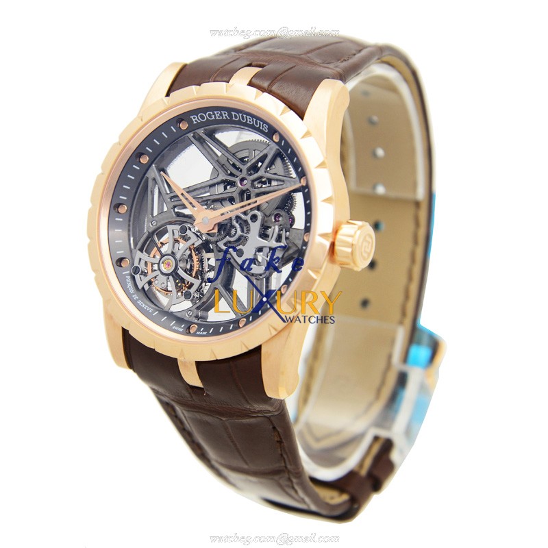Roger Dubuis Excalibur RDDBEX0392 - Replica Watch - Manual Wind - 18kt Rose Gold - Transparent - Image 3